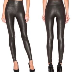Spanx Faux Leather Black Leggings Sz Medium